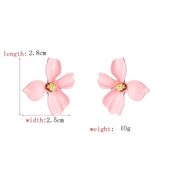 Boho Pink Flower 🌸 Earrings - Picture 4 of 5